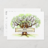 Carte postale Mariage RSVP - L'arbre d'amour (Devant / Derrière)