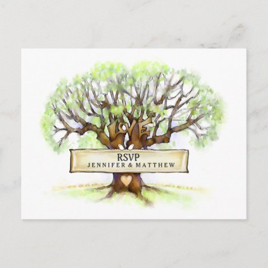 Carte postale Mariage RSVP - L'arbre d'amour (Devant)