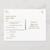 Carte postale Mariage RSVP Pink & Small Gold Confe (Dos)
