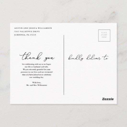 Carte postale Mariage rustique (Dos)