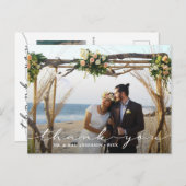 Carte Postale Mariage rustique 2 Merci photo (Devant / Derrière)