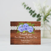 Carte postale Mariage Rustique Blue Hydrangea (Debout devant)