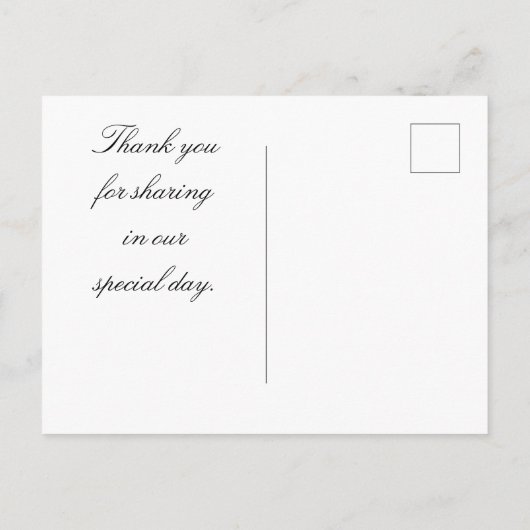 Carte Postale Mariage rustique Brown Woodgrain Merci photo (Dos)