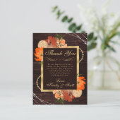 Carte Postale Mariage Rustique Burnt Orange Fall Flowers (Debout devant)