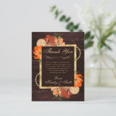 Carte Postale Mariage Rustique Burnt Orange Fall Flowers (Debout devant)
