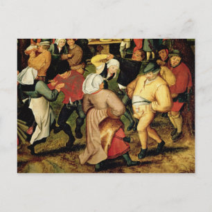 Carte Postale Mariage rustique, détail des gens qui dansent