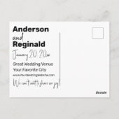 Carte Postale Mariage rustique d'été couleur jaune pêche (Dos)