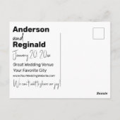 Carte Postale Mariage rustique estival jaune pêche (Dos)