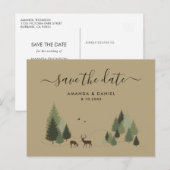 Carte Postale Mariage Rustique Forêt Enregistrer La Date (Devant / Derrière)