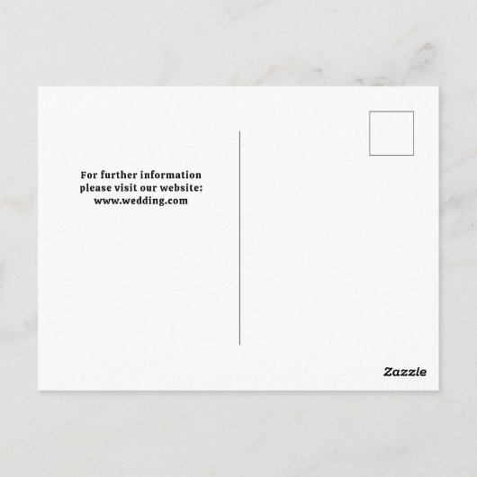 Carte Postale Mariage Rustique Photo Enregistrer La Date (Dos)