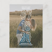 Carte Postale Mariage Rustique Photo Enregistrer La Date (Devant)