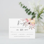 Carte Postale Mariage Rustique rose rose floral Sage RSVP (Debout devant)