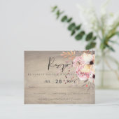 Carte Postale Mariage Rustique rose rose floral Sage RSVP (Debout devant)