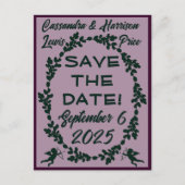 Carte Postale Mariage rustique violet profond Sauvegarde de la d (Devant)