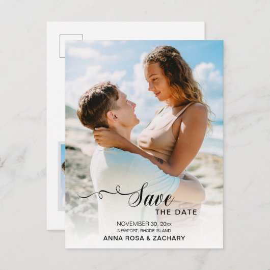 Carte Postale *~* Mariage Sauvegarder la date  - Code QR Site We (Devant / Derrière)