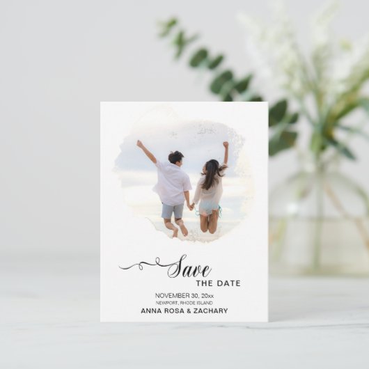 Carte Postale *~* Mariage Sauvegardez la date  Site Web QR Image (Debout devant)