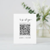 Carte Postale Mariage scanner de code QR moderne Réponse R.S.V.P (Debout devant)