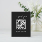 Carte Postale Mariage scanner de code QR moderne Réponse R.S.V.P (Debout devant)