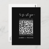 Carte Postale Mariage scanner de code QR moderne Réponse R.S.V.P (Devant / Derrière)