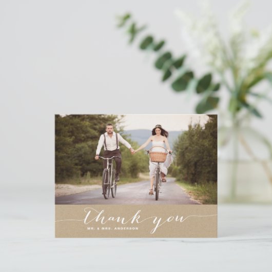 Carte postale Mariage Shabby Chic Script (Debout devant)