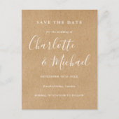 Carte Postale Mariage signature rustique Kraft Enregistrer la ca (Devant)