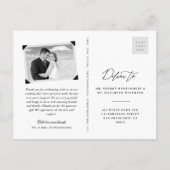 Carte Postale Mariage simple blanc de cadre blanc Merci 2 Photo (Dos)