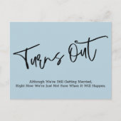 Carte Postale Mariage simple Bleu reporté Faire-part (Devant)