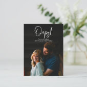 Carte Postale Mariage simple Chic Oops Reporté Faire-part (Debout devant)