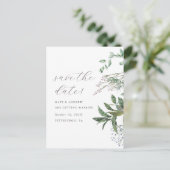 Carte Postale Mariage simple de prairie verte Enregistrer la dat (Debout devant)