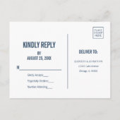 Carte Postale Mariage simple de typographie marine RSVP (Dos)