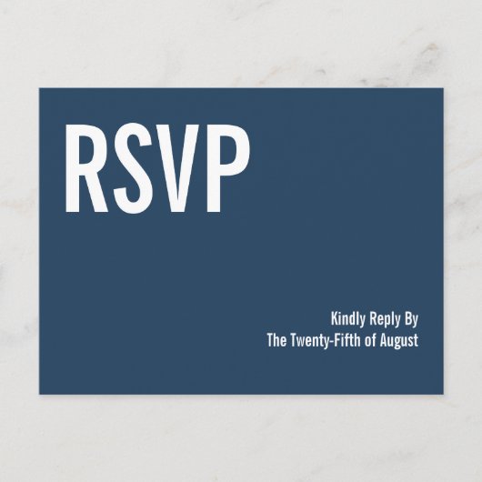Carte Postale Mariage simple de typographie marine RSVP (Devant)