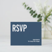 Carte Postale Mariage simple de typographie marine RSVP (Debout devant)