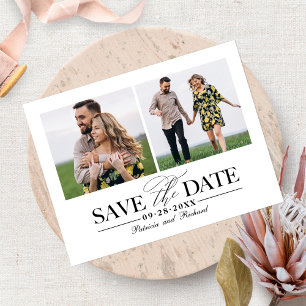 Carte Postale Mariage Simple Et Design Enregistrer La Date 2 Pho