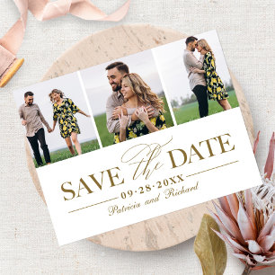 Carte Postale Mariage Simple Et Design Enregistrer La Date 3 Pho
