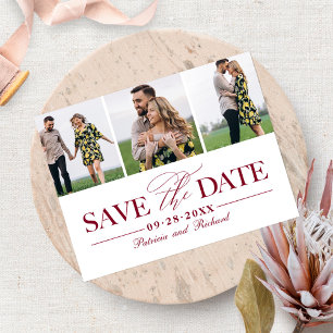 Carte Postale Mariage Simple Et Design Enregistrer La Date 3 Pho