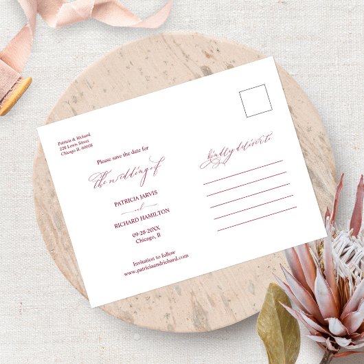 Carte Postale Mariage Simple Et Design Enregistrer La Date 3 Pho