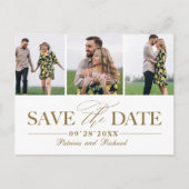 Carte Postale Mariage Simple Et Design Enregistrer La Date 3 Pho (Devant)