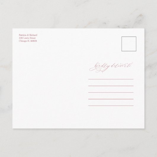 Carte Postale Mariage Simple Et Design Enregistrer La Date Non P (Dos)