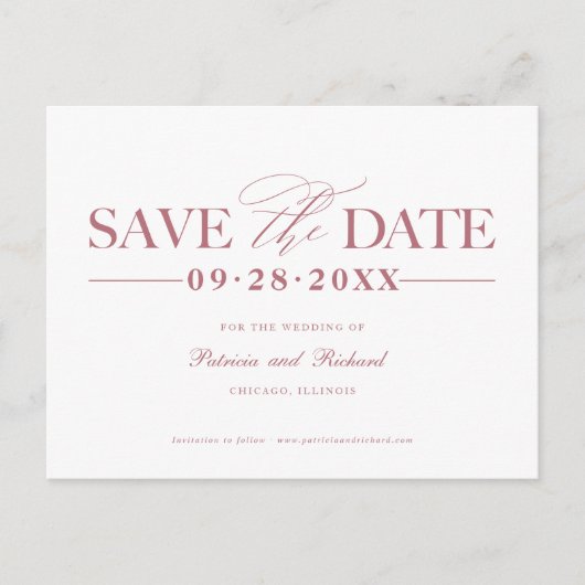 Carte Postale Mariage Simple Et Design Enregistrer La Date Non P (Devant)