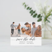 Carte Postale Mariage simple et élégant Enregistrer la date 3 Ph (Debout devant)