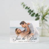 Carte Postale Mariage simple et élégant Enregistrer la photo de (Debout devant)