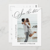 Carte Postale Mariage simple et élégant Enregistrer la photo de  (Devant / Derrière)