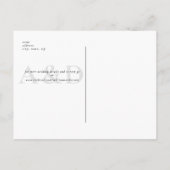 Carte Postale Mariage simple et élégant moderne B/W Enregistrer  (Dos)