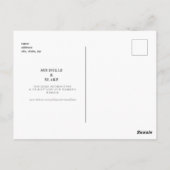 Carte Postale Mariage simple et élégant Monogramme Enregistrer l (Dos)