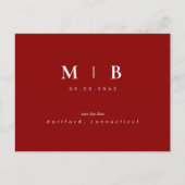 Carte Postale Mariage simple et élégant Monogramme Enregistrer l (Devant)