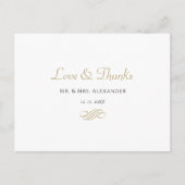 Carte Postale Mariage simple Merci noir blanc mariée (Devant)