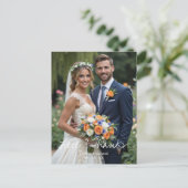 Carte Postale Mariage simple Merci photo simple (Debout devant)