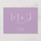 Carte Postale Mariage simple moderne de lavande Enregistrer la d (Devant)