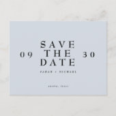 Carte Postale Mariage simple moderne Dusty Blue Enregistrer La D (Devant)