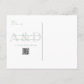 Carte Postale Mariage Simple Moderne Sage Enregistrer la date (Dos)